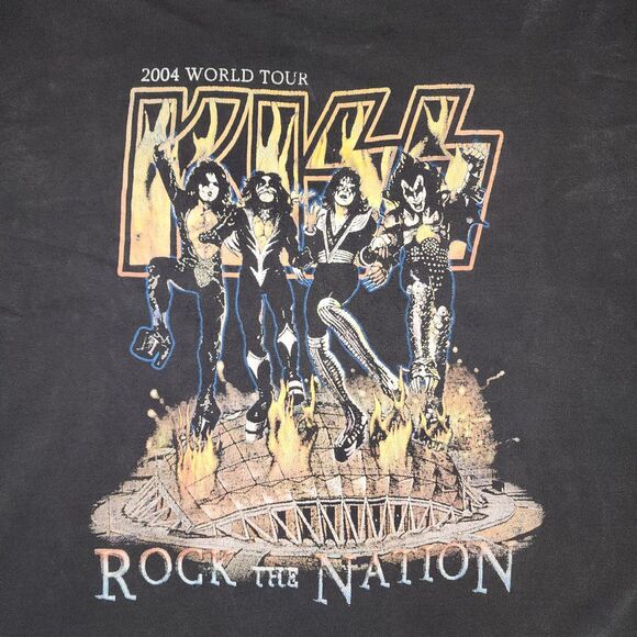 Vintage KISS Rock The Nation World Tour 2004 T-Shirt Size M-L - Picture 2 of 8